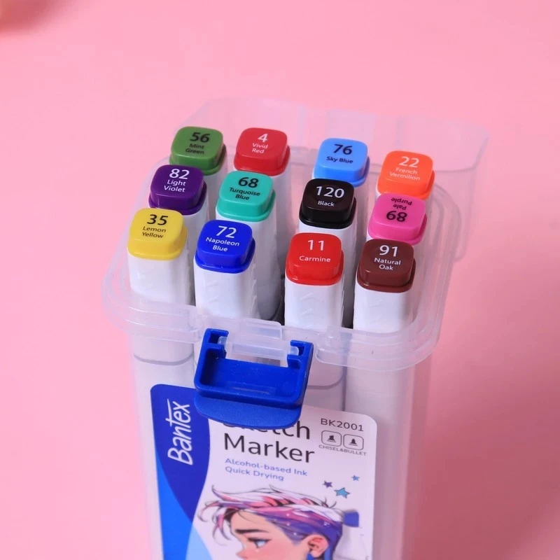 Bantex Sketch Marker BK2001 Spidol Sketsa Desain Dual Tip